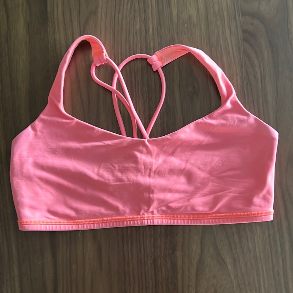 Neon salmon / pink color lulu lemon sports bra size 8